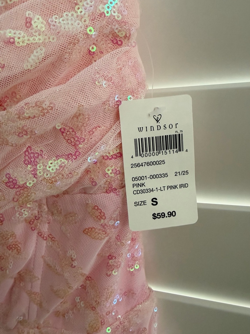 Windsor Pink Sequin Spaghetti-Strap Party Dress - Picture 2 of 4
